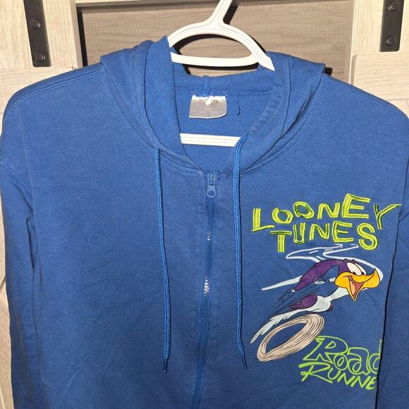 ロードランナー/コヨーテ Coyote Road Runner Sweatshirt Vintage Looney Tunes Zip-Up Hooded